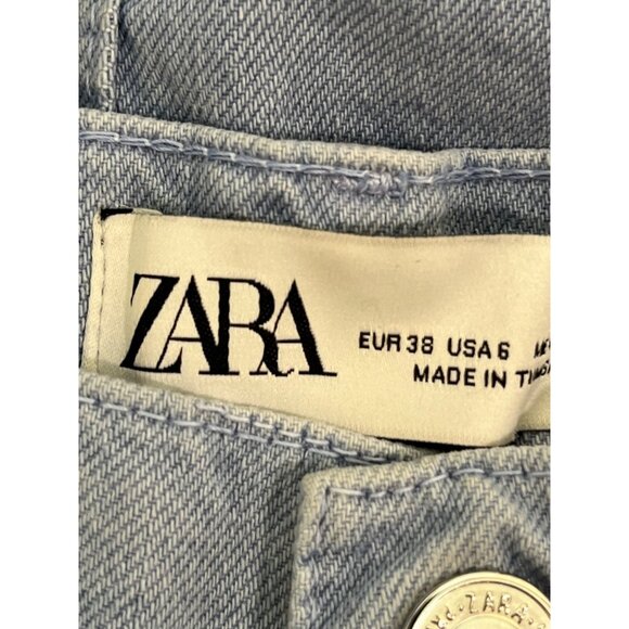 Zara Women's Wide Legged Jeans Size 6 light Blue - Picture 6 of 9